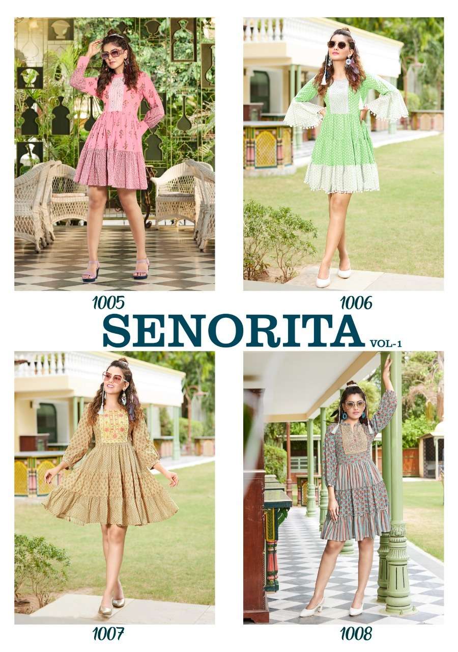 Diya Trends-Senorita Vol 1-Cotton-Print-Embroidery-Work-Tunic-Top-Short-Kurti-Collage2